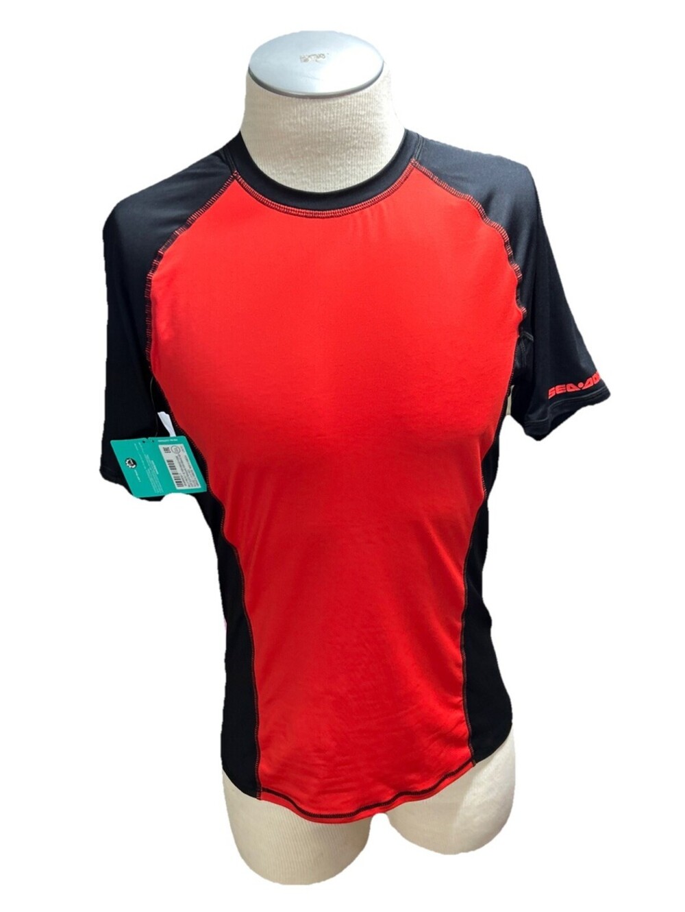 Sea-doo Mens Rash guard Swim Shirt Large Black Red Water Sports seadoo